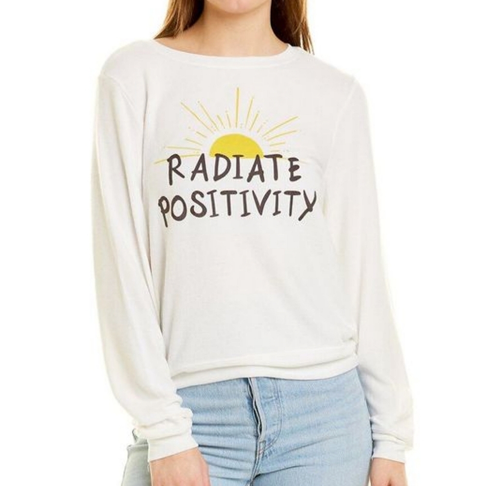 Wildfox • Radiate Positivity Baggy Beach Jumper Sweatshirt size Small NWT